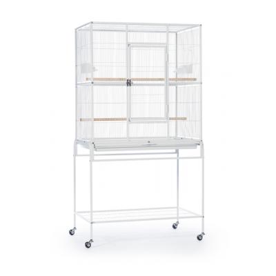 Powder-coated steel construction Flight Cage w/ Stand - White-F047