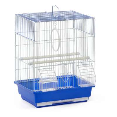 Square Roof Parakeet Cage Blue/White