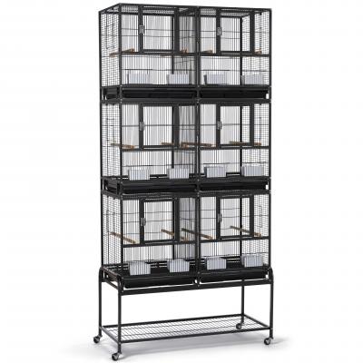 Hampton Deluxe 3-Stack Divided Breeder Cage w/ Stand-F076