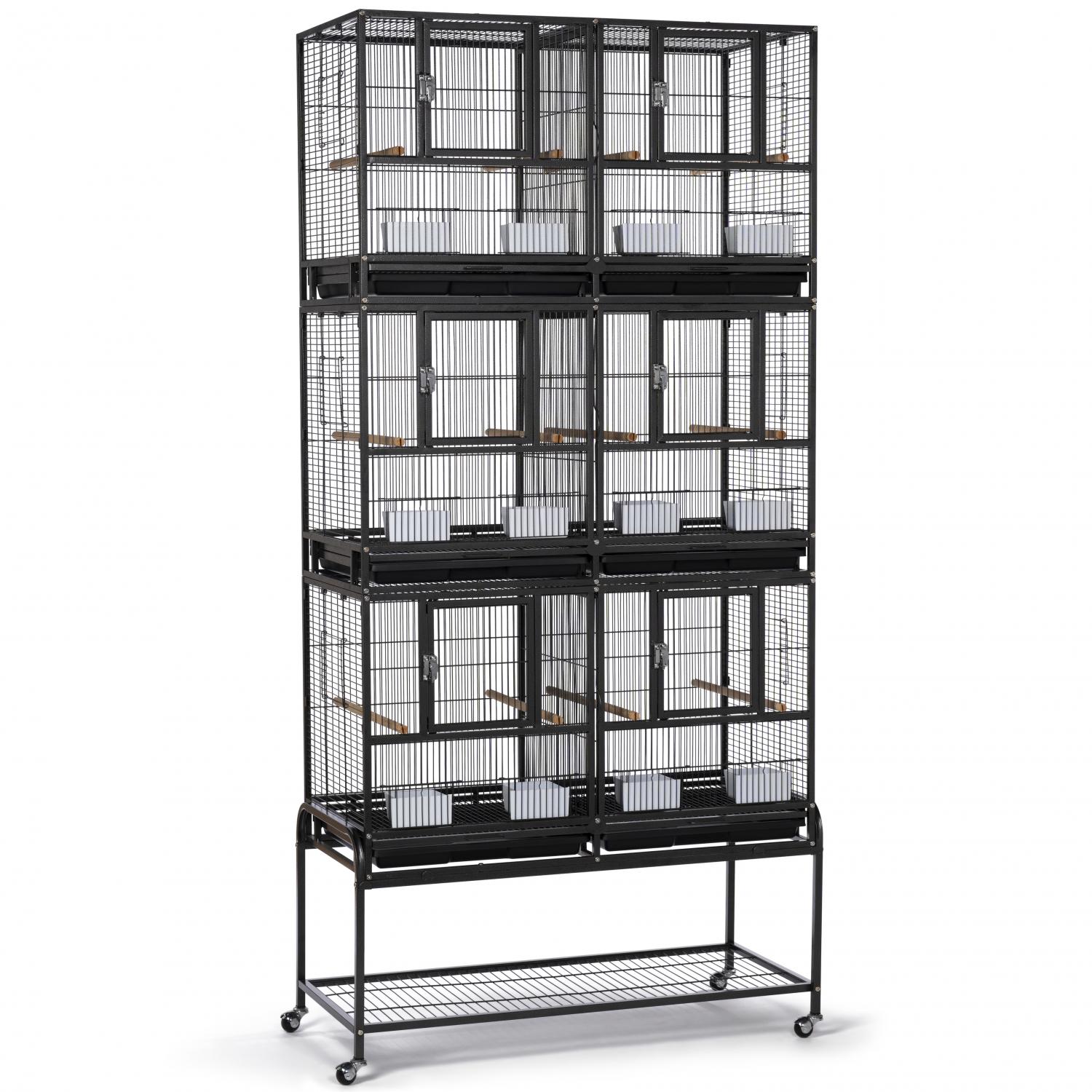 Hampton Deluxe 3-Stack Divided Breeder Cage w/ Stand - F076