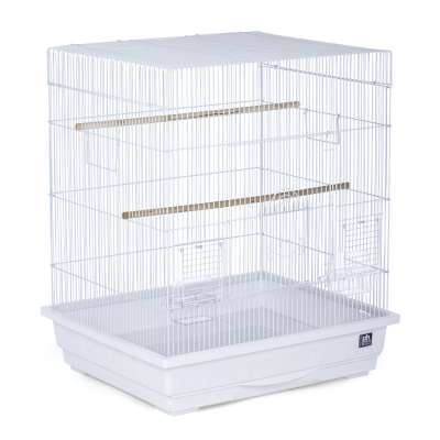 Keet/Tiel Square Roof Bird Cage - White
