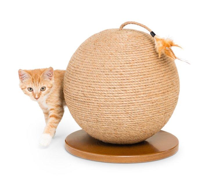 Natural PREVUE PET PRODUCTS Kitty Power Paws Sphere With Tassel Toy 