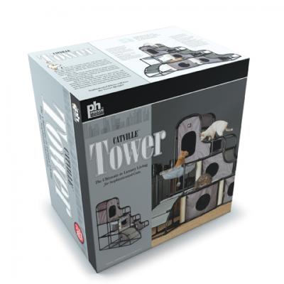 CATVILLE Tower - Gray Print 7240