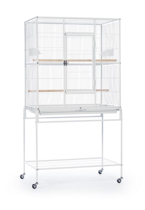 Powder-coated steel construction Flight Cage w/ Stand - White - F047