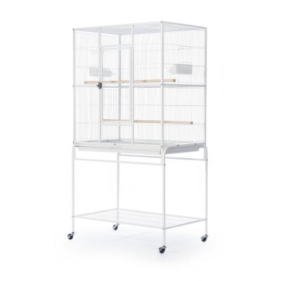 Powder-coated steel construction Flight Cage w/ Stand - White - F047