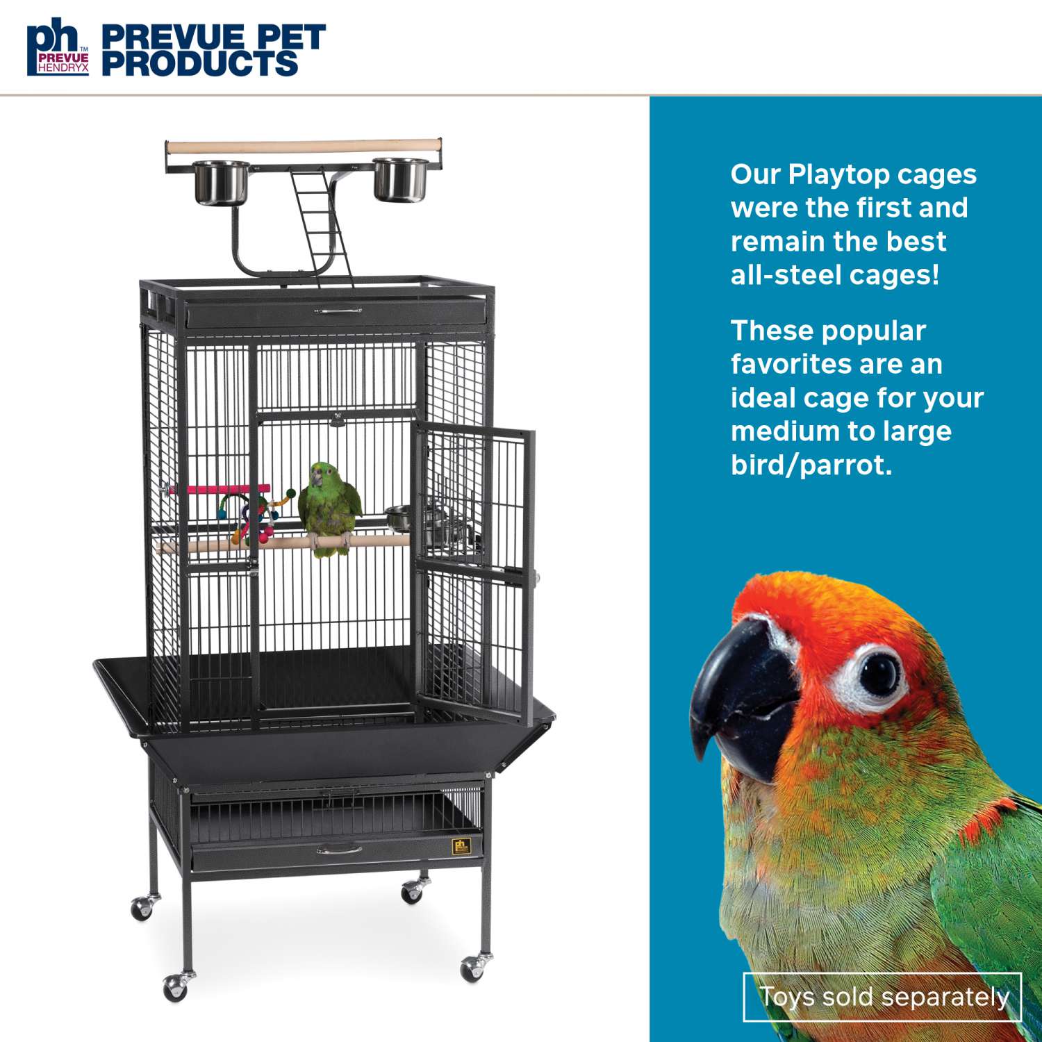 Prevue Pet Products Lincoln Bird Cage, Black : : Pet Supplies
